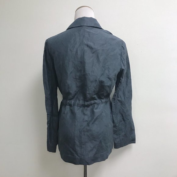 Marc by Marc Jacobs blue drawstring button up blazer silk linen classic XS - Picture 8 of 9